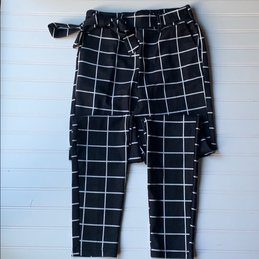 Black striped pants